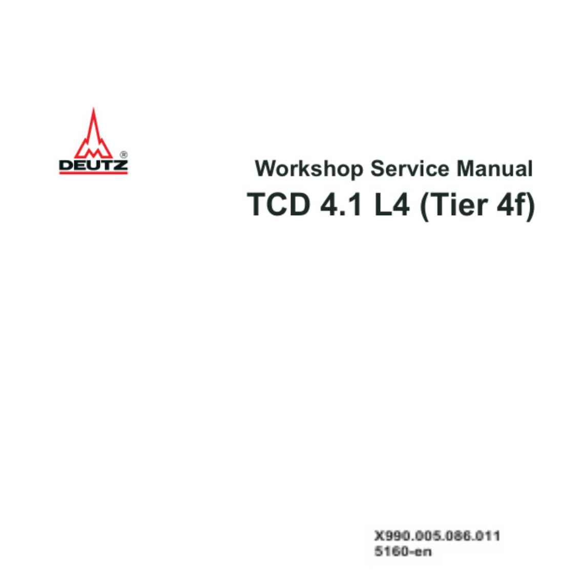 Deutz TCD 4.1 L4 (Tier 4f) Workshop Service manual