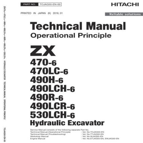 Hitachi ZX470-6 ZX470LC-6 Technical Manual Pdf