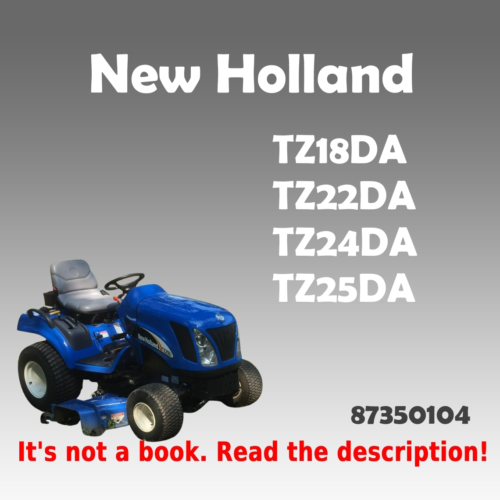 New Holland TZ18DA Repair manual Pdf