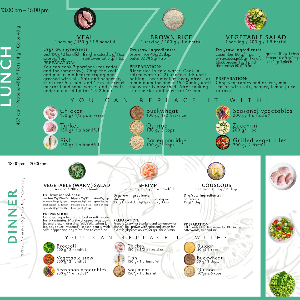 Weight Loss Recipes Balanced Menu at About 1,300 Calories Daily (Printable PDF) - Image 3