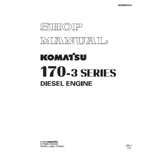 Komatsu 6D170E-3 (Cummins QSK23) Engine Workshop Manual (PDF)