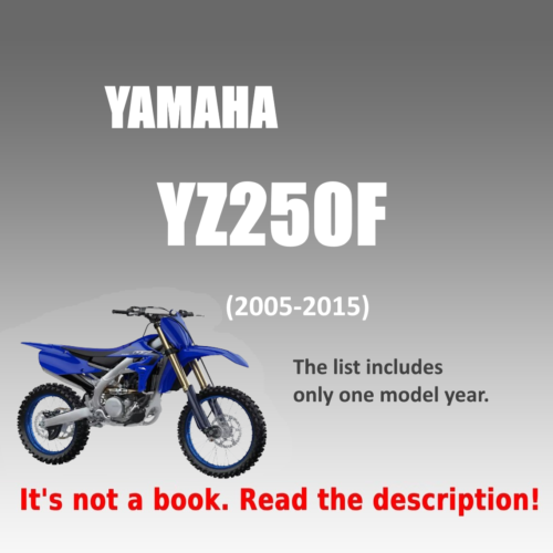 2005-2015 Yamaha YZ250F Workshop Service Manual