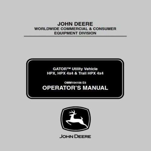 John Deere HPX, HPX 4x4 and HPX Trail 4x4 Gator Operators manual