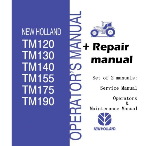 New Holland TM120 TM130 TM140 TM155 TM175 TM190 Operators + Service manual