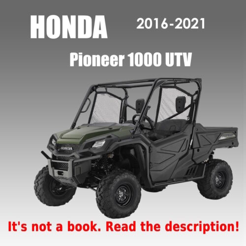 Honda Pioneer 1000 Service Manual PDF 2016–2021 with wiring diagrams and repair procedures