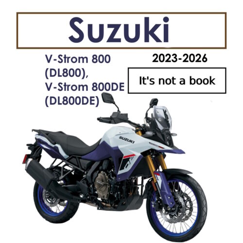 2023–2026 Suzuki V-Strom 800 Workshop Manual PDF for DL800 and DL800DE with engine service, electric power train, suspension, brakes, control systems, and wiring diagrams