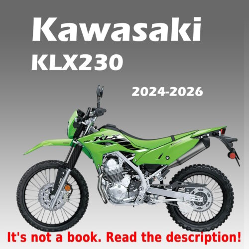2024-2026 Kawasaki KLX230 S ABS Service Repair Manual PDF for KLX232 models with motorcycle repair procedures, maintenance schedules, and wiring diagrams