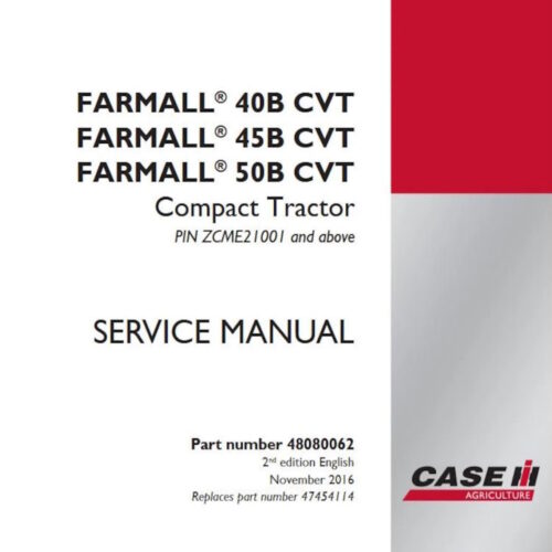 Case IH Farmall 40B 45B 50B CVT repair manual PDF 48080062 with wiring diagrams
