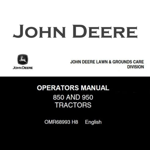 John Deere 850 950 tractor operation manual PDF download OMR68993 H8
