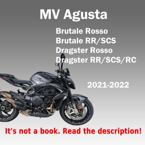 MV Agusta Dragster 800 RR and Brutale Repair Manual PDF 2021-2022 with wiring diagrams and factory service procedures