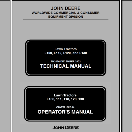 John Deere L100 L110 L120 L130 Technical Manual PDF